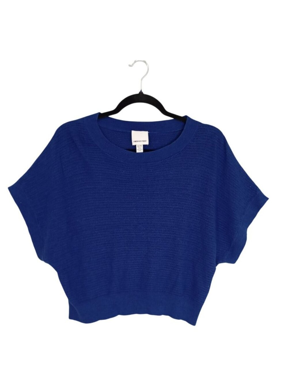 Industry & Repúblic Womens Blue Short Sleeve Knit Sweater Vest Size XL
